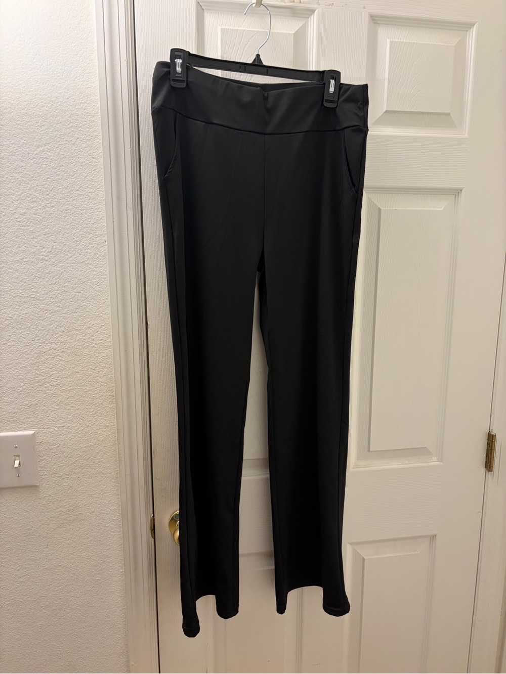 Black Wide-Leg Ponte Pants for Women